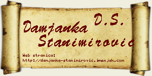 Damjanka Stanimirović vizit kartica